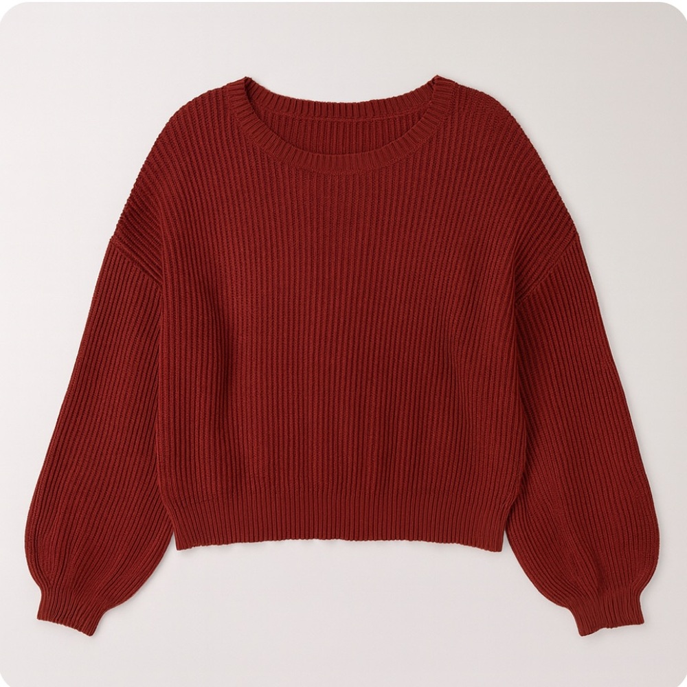 Lush Deep Red Crew Neck Sweater